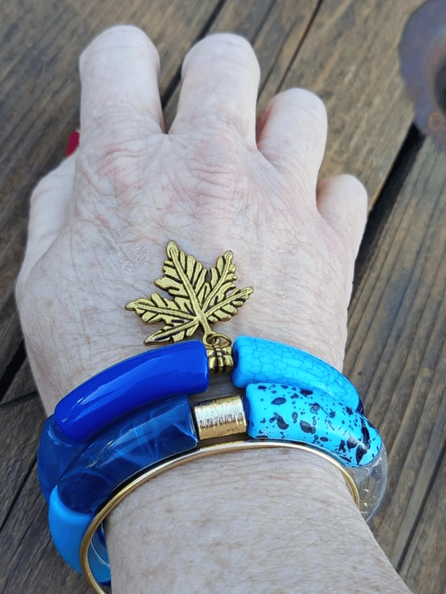 Duo de bracelet jonc perles tubes Neela