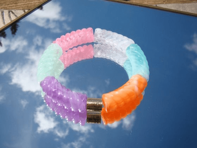 Duo de bracelet jonc perles tubes acrylique Indrahanush