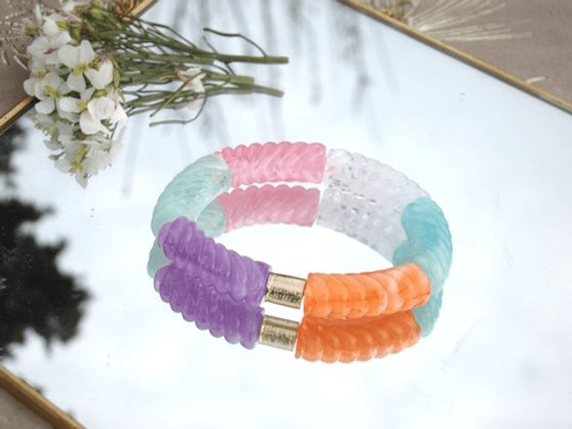 Bracelet perles tubes incurvées Chandra Indrahanush