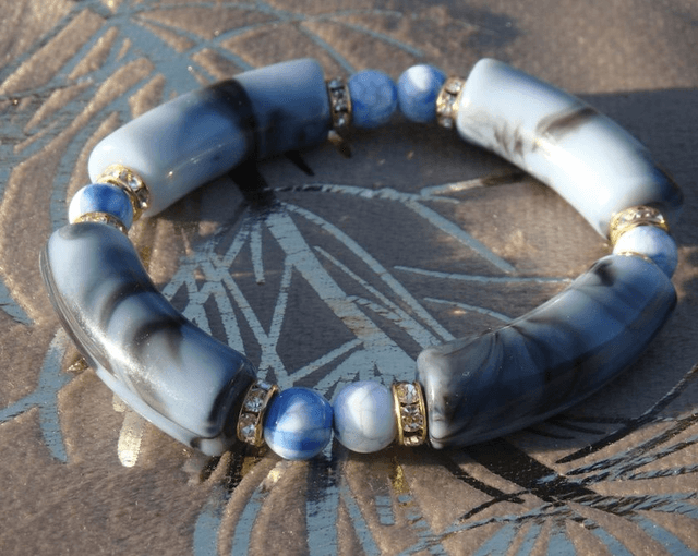 Bracelet perles tubes Arya marbré Neela