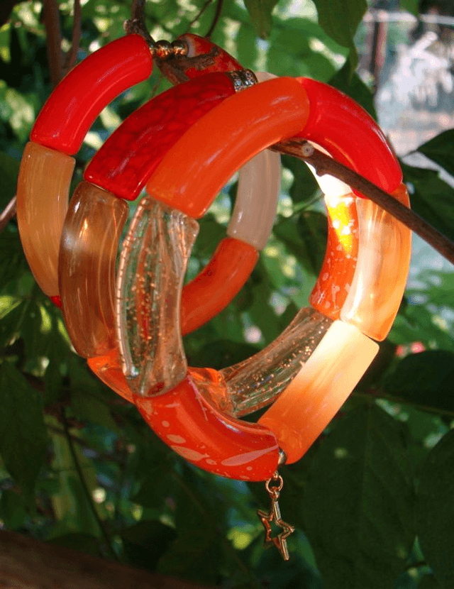 Duo de bracelet jonc perles tubes acrylique Kaddoo