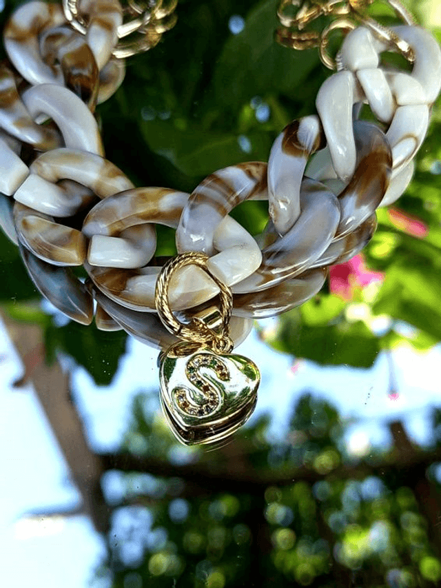 Bracelet gros maillons en acrylique Savaana