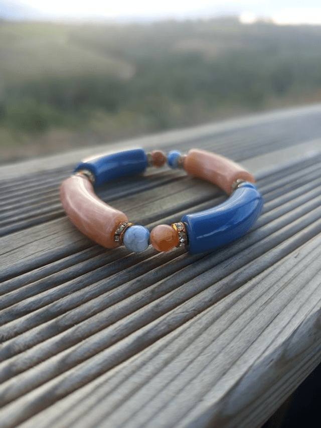 Bracelet perles tubes Arya bicolore uni Neela Koko