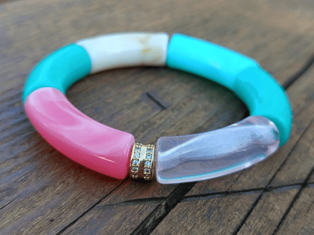 Bracelet perles tubes incurvées Chandra Kaindee