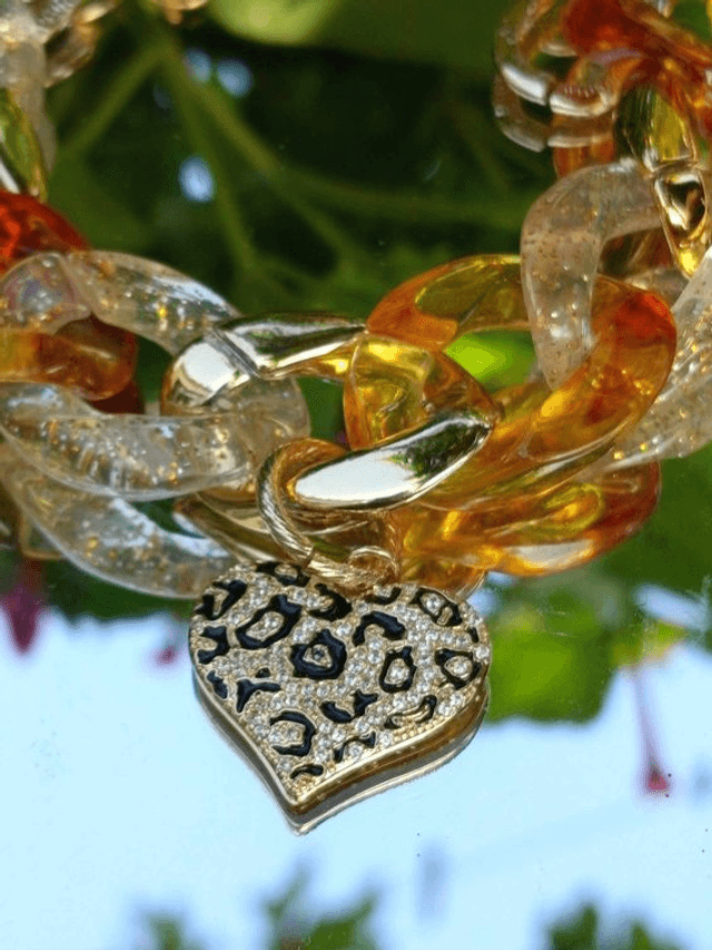 Bracelet gros maillons en acrylique Chand Ka Tara