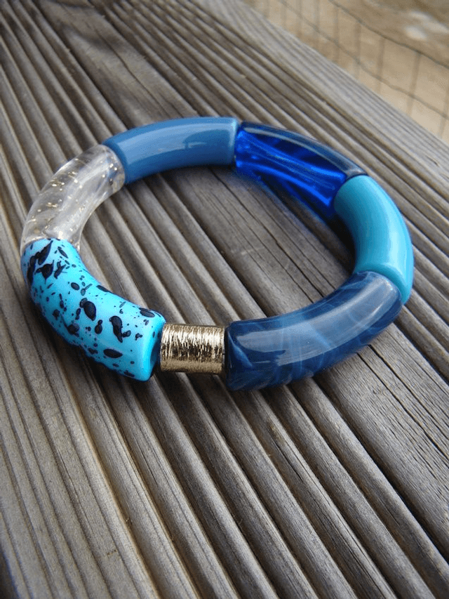 Bracelet perles tubes incurvées Chandra Neela 1