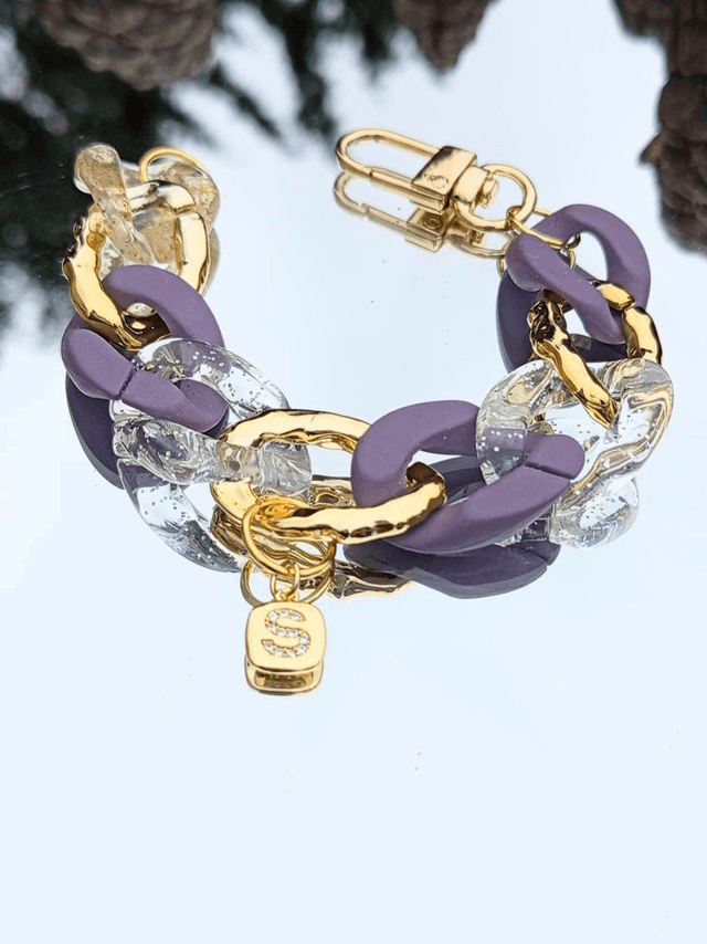 Bracelet gros maillons en acrylique Durlabh Saar