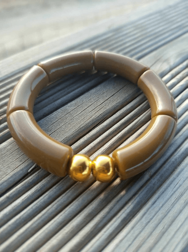 Bracelet perles tubes incurvées unies Khazaana Savaana