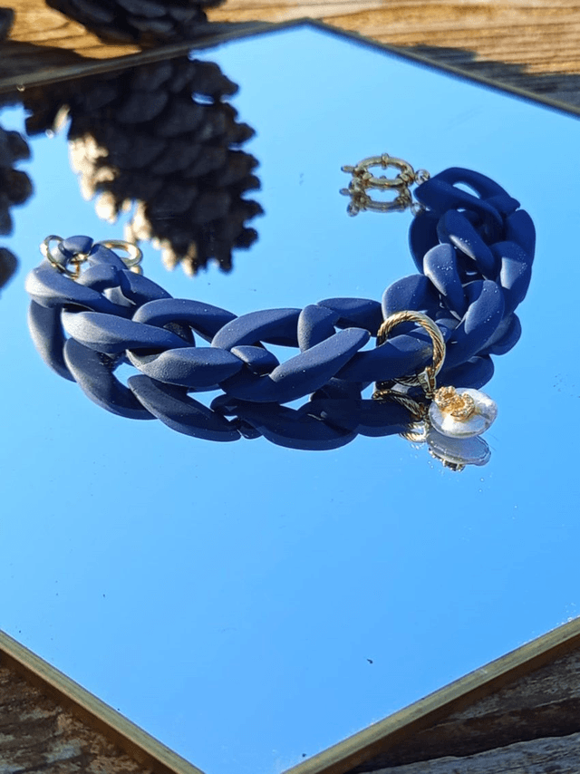 Bracelet gros maillons en acrylique Neelkamal