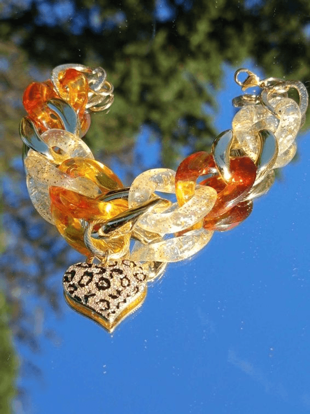 Bracelet gros maillons en acrylique Chand Ka Tara
