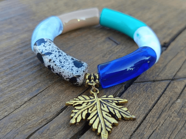 Duo de bracelet jonc perles tubes Nadi Ki Lahar