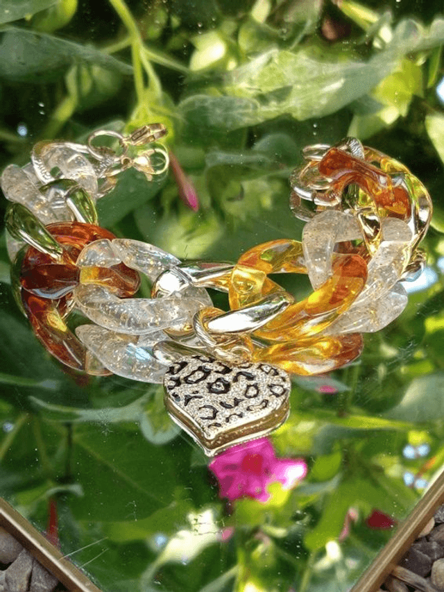 Bracelet gros maillons en acrylique Chand Ka Tara