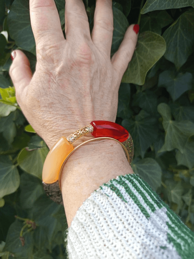 Bracelet perles tubes incurvées Chandra Rangin Chamak