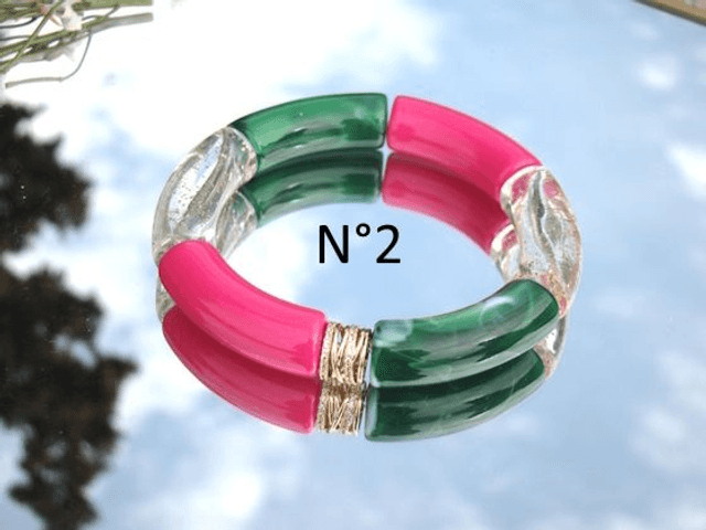 Duo de bracelet jonc perles tubes Haritima