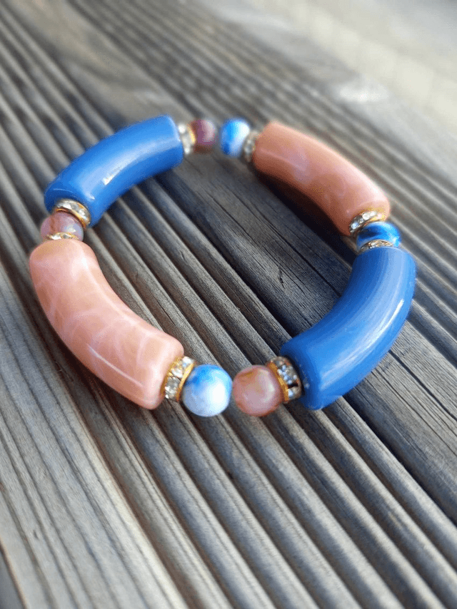 Bracelet perles tubes Arya bicolore uni Neela Koko