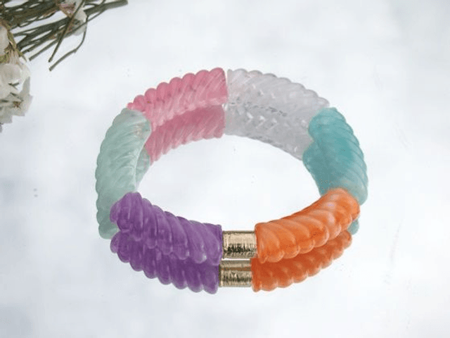 Bracelet perles tubes incurvées Chandra Indrahanush