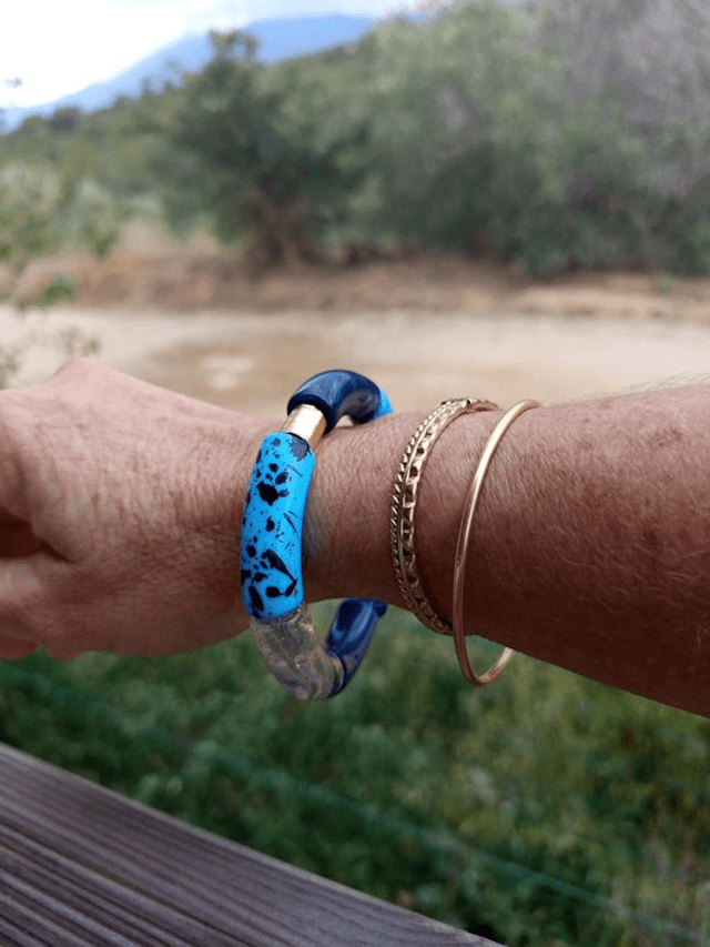 Bracelet perles tubes incurvées Chandra Neela 1