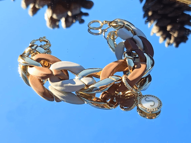  Bracelet gros maillons en acrylique Sangam