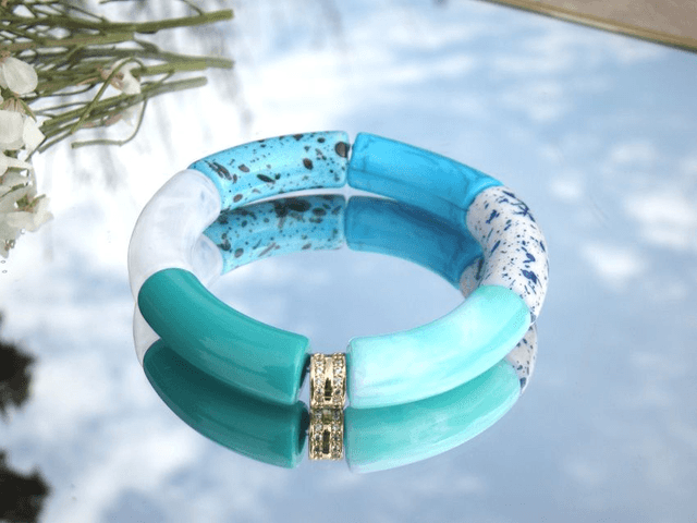 Bracelet perles tubes acrylique Chandra Firoza