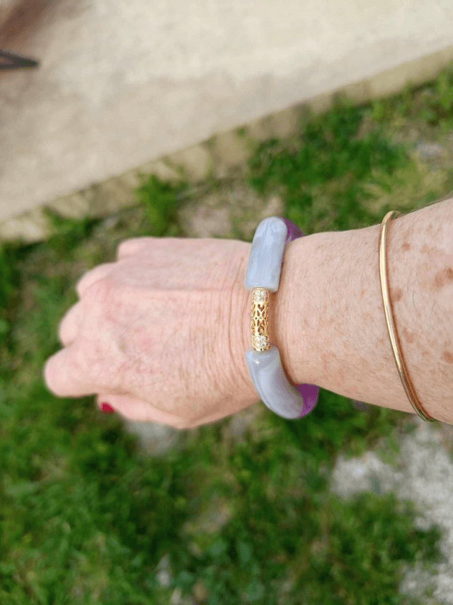 Bracelet perles tubes incurvées Chandra Bakain