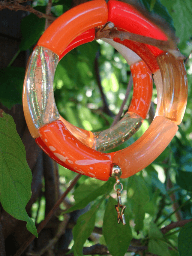 Bracelet jonc perles tubes incurvées Mohana Kaddoo