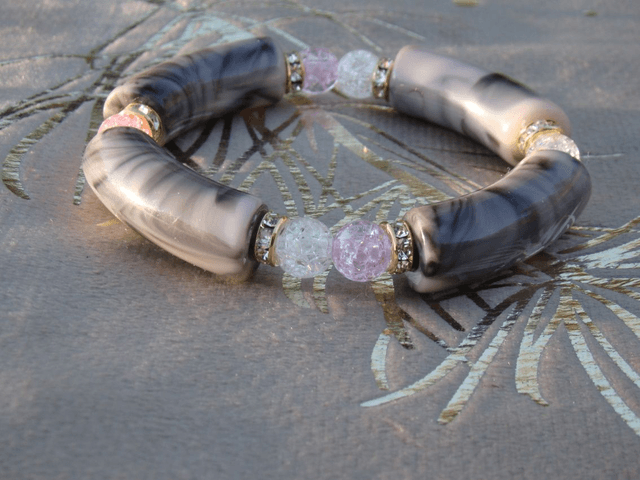 Bracelet perles tubes Arya marbré Gulaabee