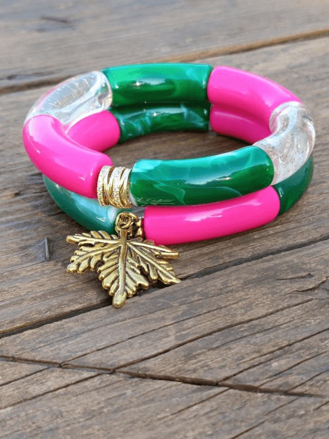 Duo de bracelet jonc perles tubes Haritima