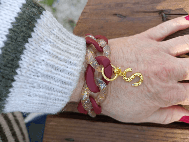 Bracelet gros maillons en acrylique Ruchika