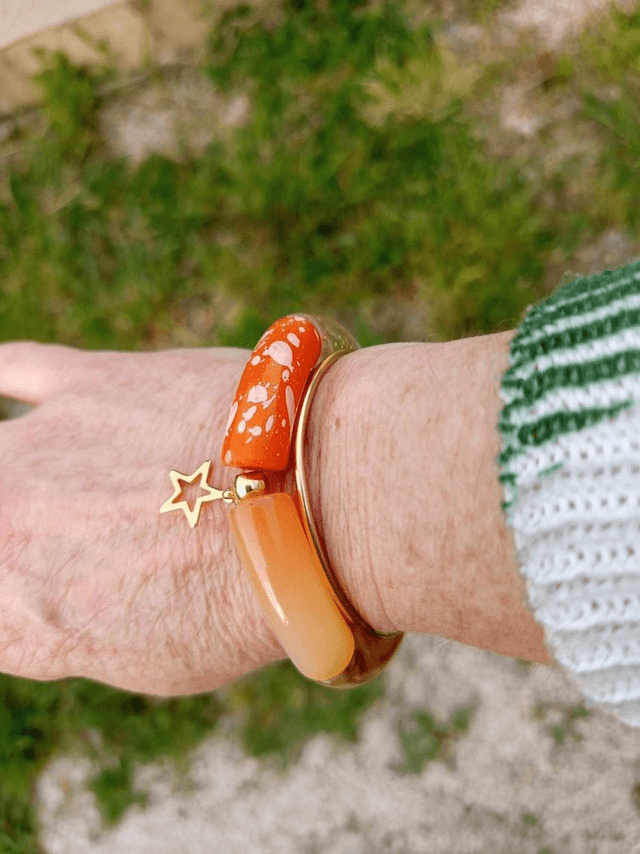 Bracelet jonc perles tubes incurvées Mohana Kaddoo