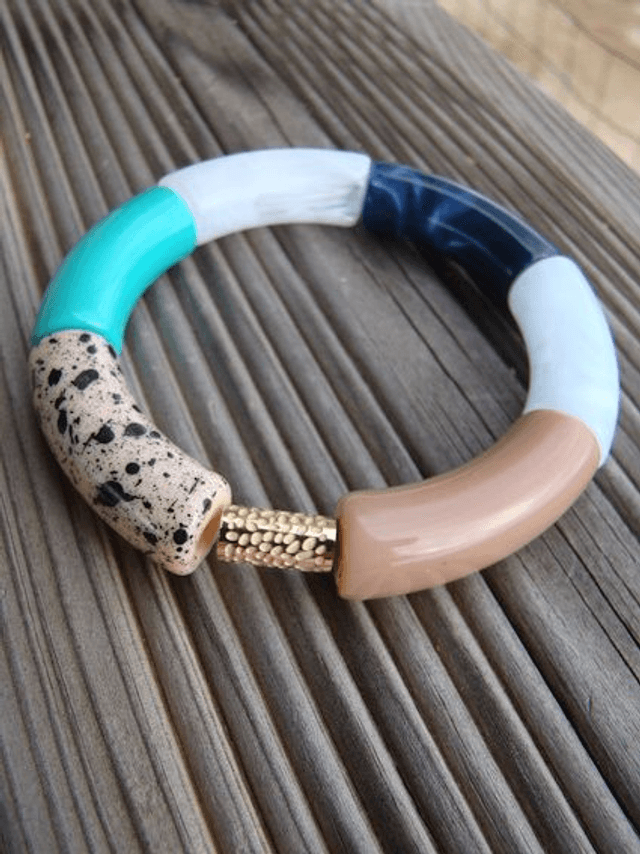 Duo de bracelet jonc perles tubes Nadi Ki Lahar
