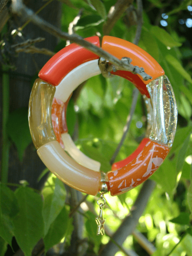 Bracelet jonc perles tubes incurvées Mohana Kaddoo