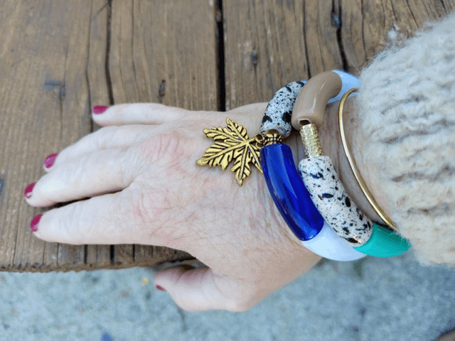 Duo de bracelet jonc perles tubes Nadi Ki Lahar