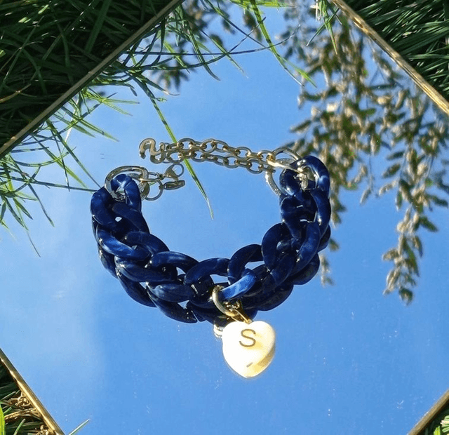 Bracelet gros maillons en acrylique Midanait Bloo
