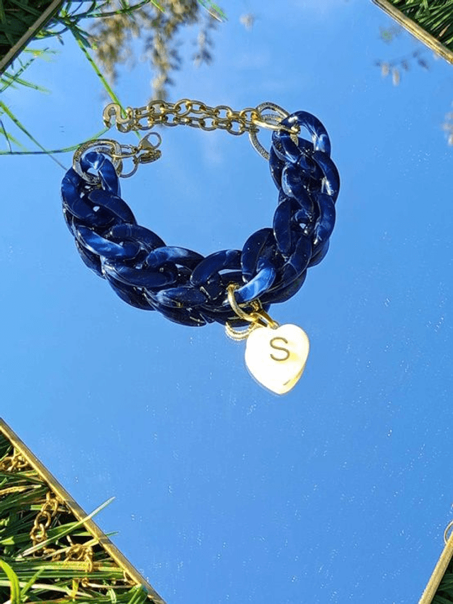 Bracelet gros maillons en acrylique Midanait Bloo