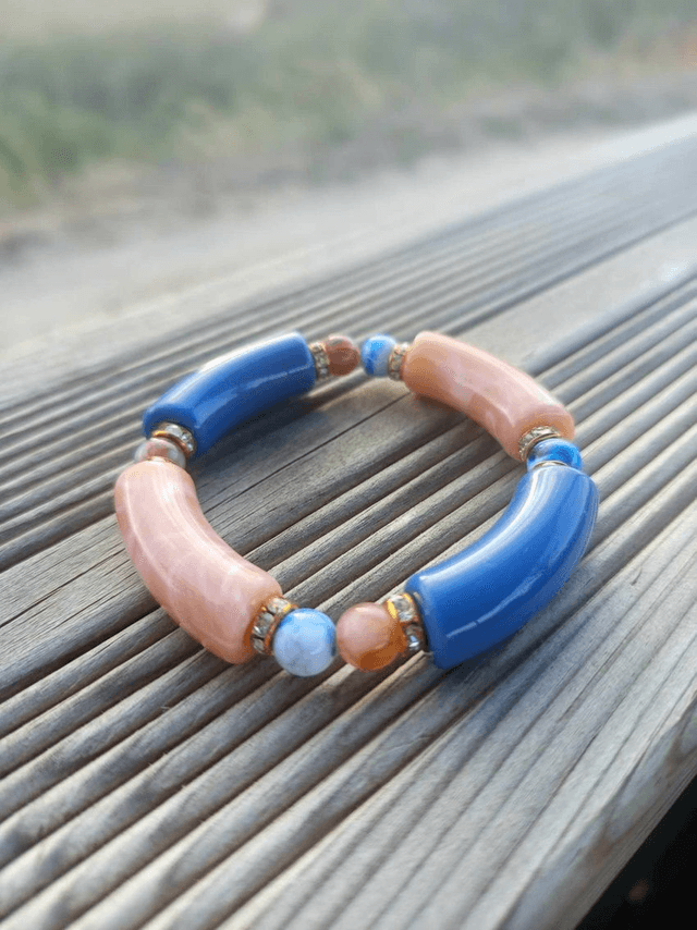 Bracelet perles tubes Arya bicolore uni Neela Koko
