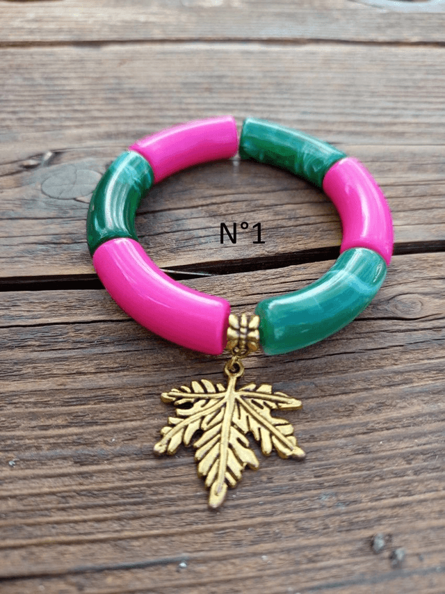 Duo de bracelet jonc perles tubes Haritima