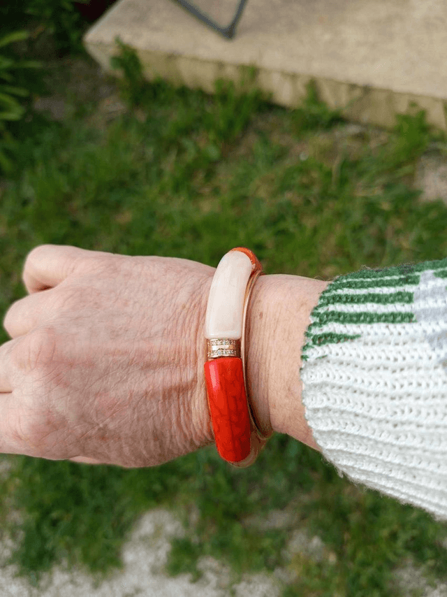 Bracelet perles tubes acrylique Chandra Kaddoo