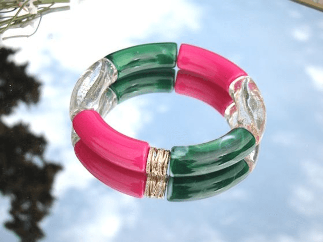 Duo de bracelet jonc perles tubes Haritima