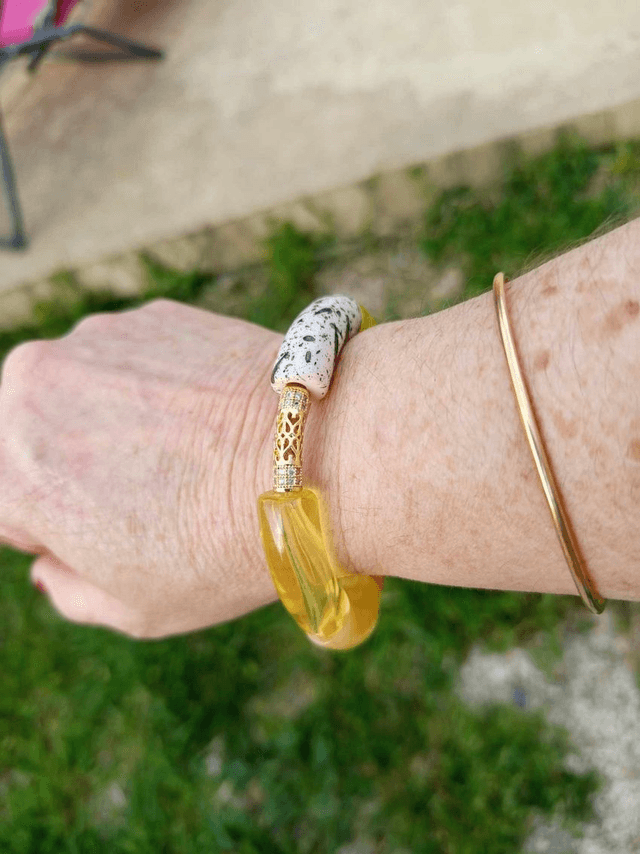 Bracelet perles tubes acrylique Chandra Peela