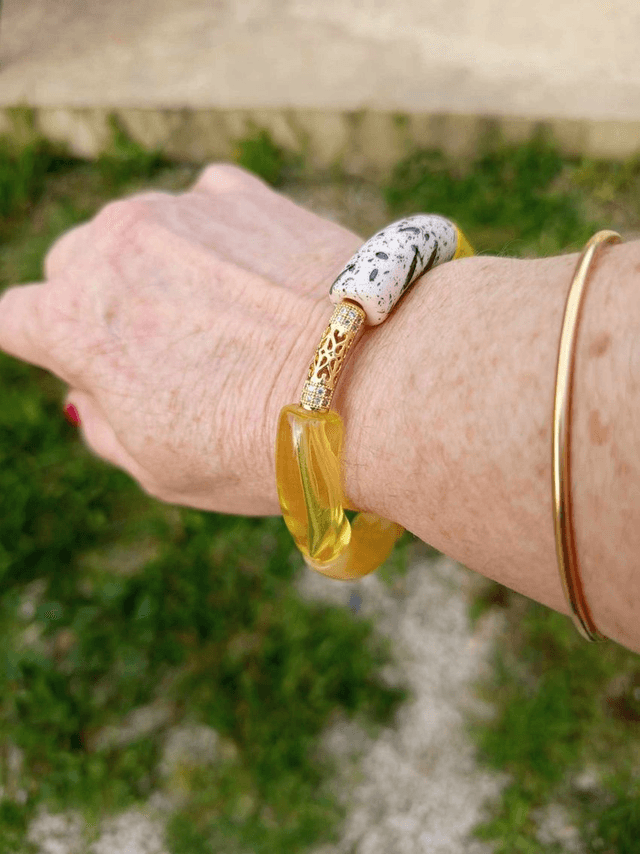 Bracelet perles tubes acrylique Chandra Peela