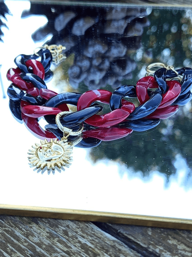 Bracelet gros maillons en acrylique Surya Kadi