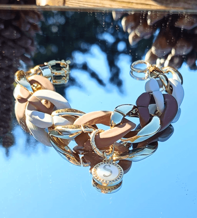 Bracelet gros maillons en acrylique Sangam