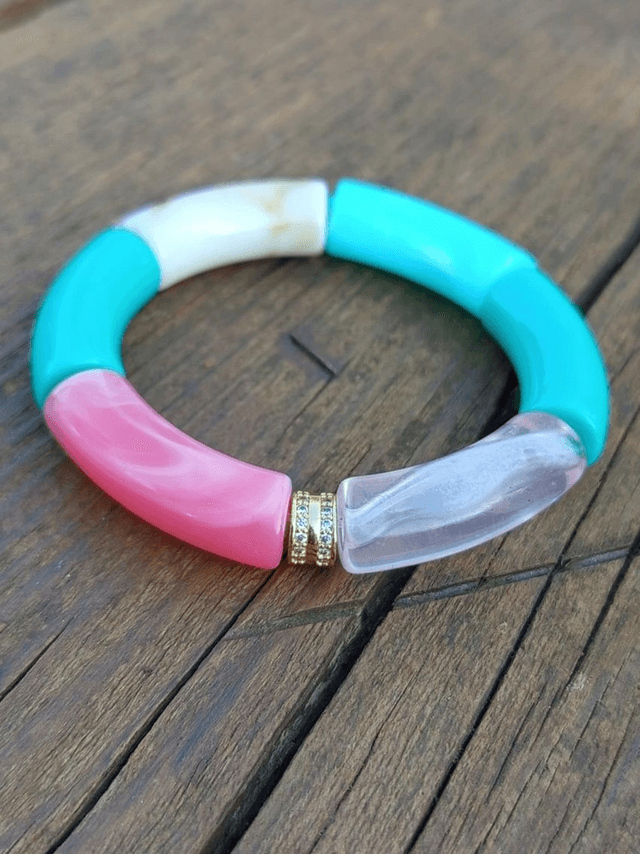 Bracelet perles tubes incurvées Chandra Kaindee