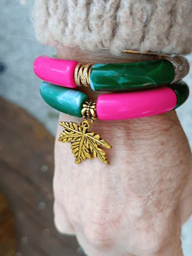Duo de bracelet jonc perles tubes Haritima