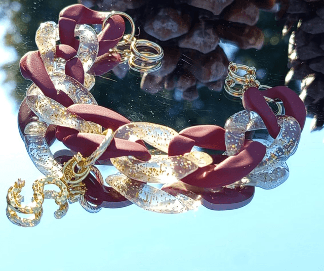 Bracelet gros maillons en acrylique Ruchika