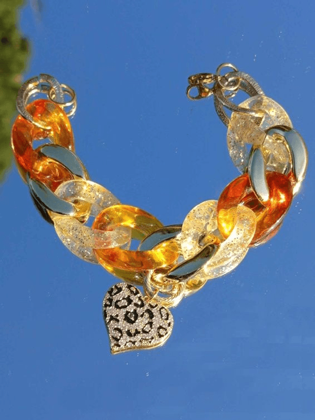 Bracelet gros maillons en acrylique Chand Ka Tara