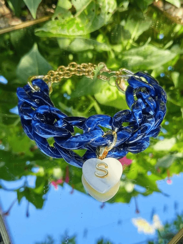 Bracelet gros maillons en acrylique Midanait Bloo