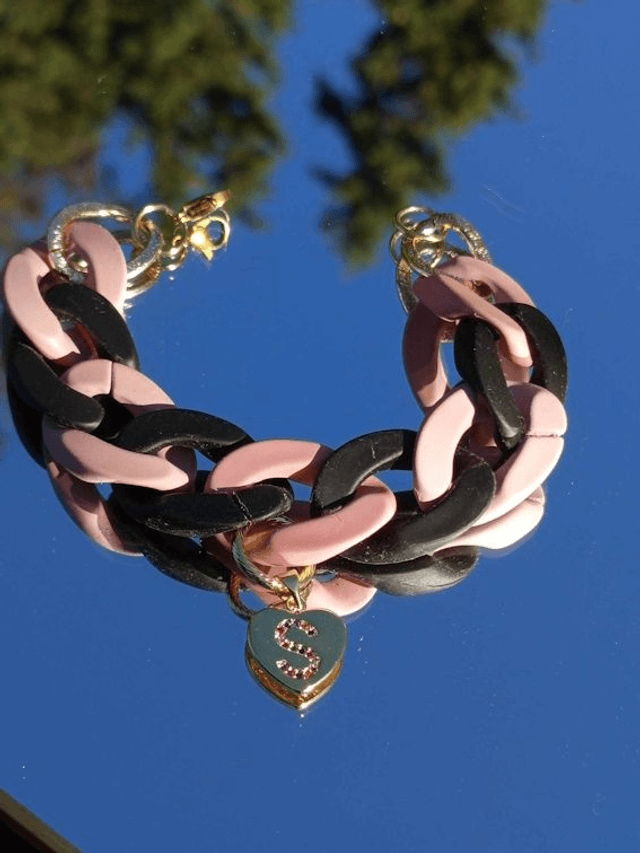 Bracelet gros maillons en acrylique Gulabi Bagh