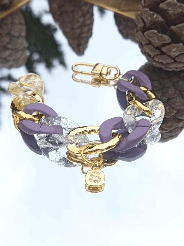 Bracelet gros maillons en acrylique Durlabh Saar
