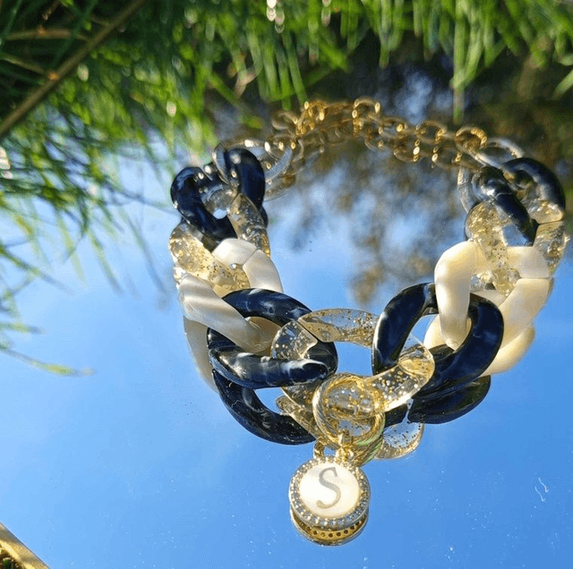 Bracelet gros maillons en acrylique Jaya